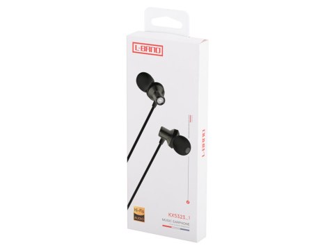 L-BRNO Słuchawki douszne przewodowe jack 3,5mm czarna L-BRNO Słuchawki douszne przewodowe jack 3,5mm czarna