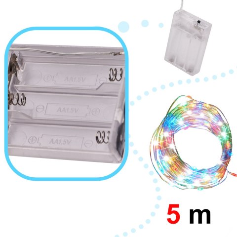 Lampki LED druciki dekoracyjne 5m 50LED multikolor Lampki LED druciki dekoracyjne 5m 50LED multikolor