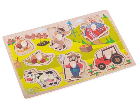 Puzzle drewniane układanka farma traktor krowa Puzzle drewniane układanka farma traktor krowa