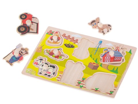 Puzzle drewniane układanka farma traktor krowa Puzzle drewniane układanka farma traktor krowa