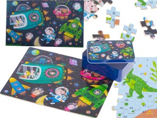 Puzzle drewniane układanka w puszce kosmos 100el