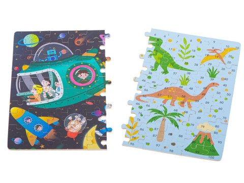 Puzzle drewniane układanka w puszce kosmos 100el