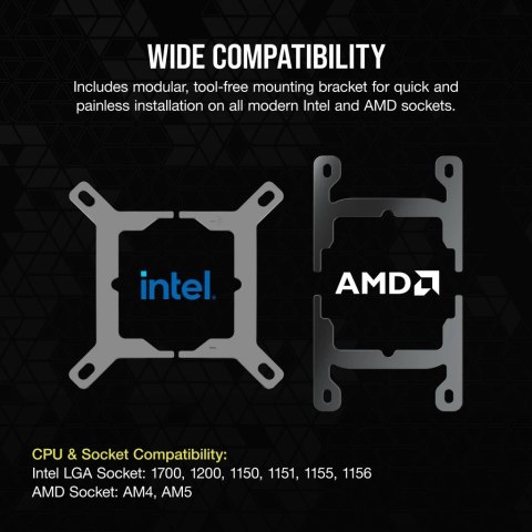 Chłodzenie wodne Corsair iCUE LINK H100i RGB Black Chłodzenie wodne Corsair iCUE LINK H100i RGB Black