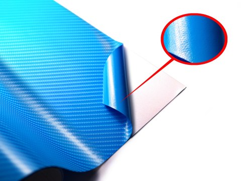 Folia odcinek carbon 4D błękitna 1,52x0,1m