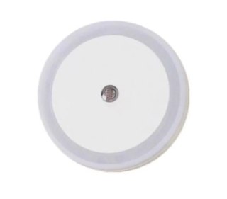 Lampka nocna do kontaktu LED czujnik zmierzchu biała