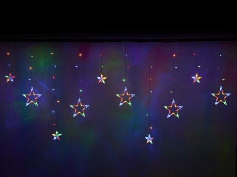 Lampki LED kurtyna gwiazdki 2,5m 138LED multikolor Lampki LED kurtyna gwiazdki 2,5m 138LED multikolor