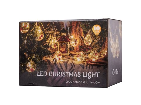 Lampki LED kurtyna kule z dekoracją 3m 50LED ciepły