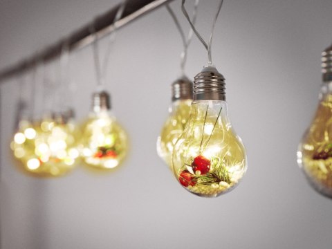 Lampki LED kurtyna kule z dekoracją 3m 50LED ciepły