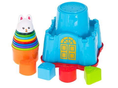 Zamek króliczka kubeczki wieża piramida sorter