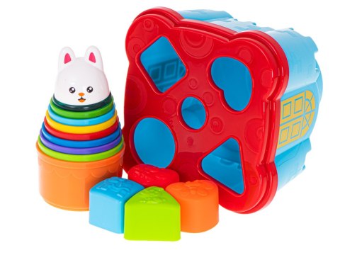 Zamek króliczka kubeczki wieża piramida sorter