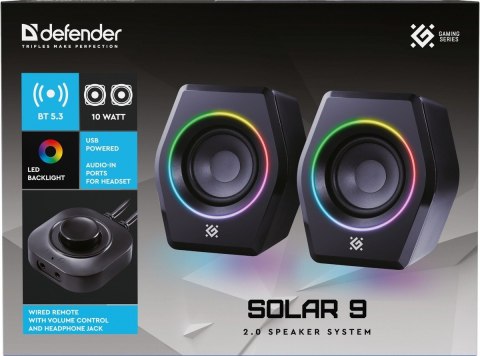 GŁOŚNIKI DEFENDER SOLAR 9 2.0 BLUETOOTH 10W LED USB GŁOŚNIKI DEFENDER SOLAR 9 2.0 BLUETOOTH 10W LED USB