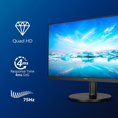 Philips V Line 275V8LA/00 monitor komputerowy 68,6 cm (27") 2560 x 1440 px Quad HD LED Czarny
