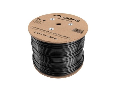 Kabel sieciowy zewnętrzne Lanberg LCU6-21CU-0305-BK (UTP; 305m; kat. 6; kolor czarny) Kabel sieciowy zewnętrzne Lanberg LCU6-21CU-0305-BK (UTP; 305m; kat. 6; kolor czarny)