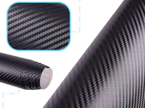 Folia odcinek carbon 3D czarna 1,27x0,5m Folia odcinek carbon 3D czarna 1,27x0,5m