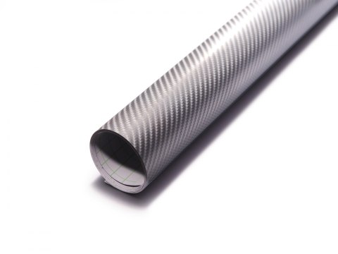 Folia odcinek carbon 4D srebrna 1,52x0,5m