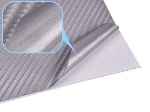 Folia odcinek carbon 4D srebrna 1,52x0,5m