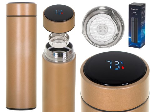 Kubek termiczny termos smart LED 500ml złoty Kubek termiczny termos smart LED 500ml złoty