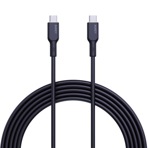 Kabel USB-C Aukey CB-SCC101 BKBK 2.0, PD, 100W, silikon, 1m Kabel USB-C Aukey CB-SCC101 BKBK 2.0, PD, 100W, silikon, 1m