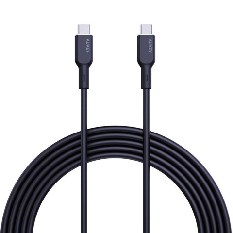 Kabel USB-C Aukey CB-SCC102 BK 2.0, PD, 100W, silikon, 1,8m Kabel USB-C Aukey CB-SCC102 BK 2.0, PD, 100W, silikon, 1,8m