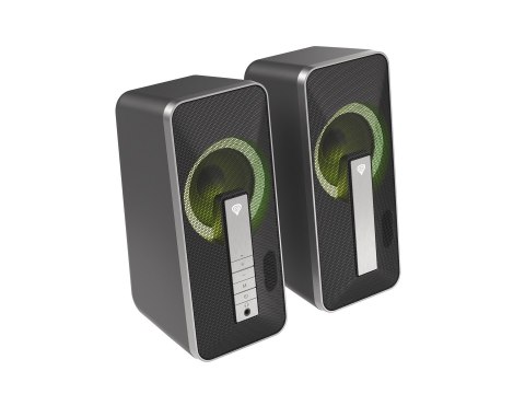 GENESIS Helium 100 BT RGB zestaw głośników 10 W PC/Laptop Czarny, Srebrny 2.0 kan. Bluetooth GENESIS Helium 100 BT RGB zestaw głośników 10 W PC/Laptop Czarny, Srebrny 2.0 kan. Bluetooth