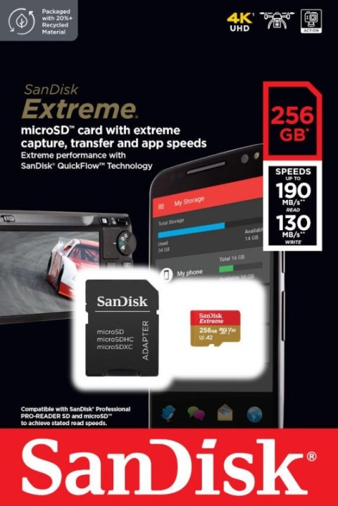 Karta pamięci SANDISK 256 GB Opakowanie Karta pamięci SANDISK 256 GB Opakowanie