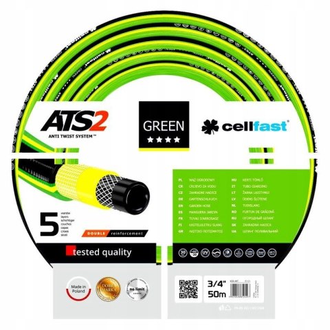 Wąż ogrodowy Cellfast 15-121 GREEN ATS2™ 3/4" 50m Wąż ogrodowy Cellfast 15-121 GREEN ATS2™ 3/4" 50m