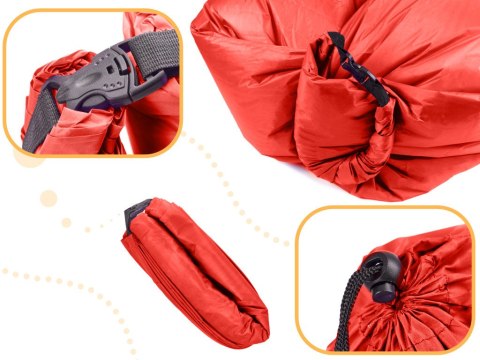 Lazy BAG SOFA łóżko leżak na powietrze czerwony 230x70cm Lazy BAG SOFA łóżko leżak na powietrze czerwony 230x70cm