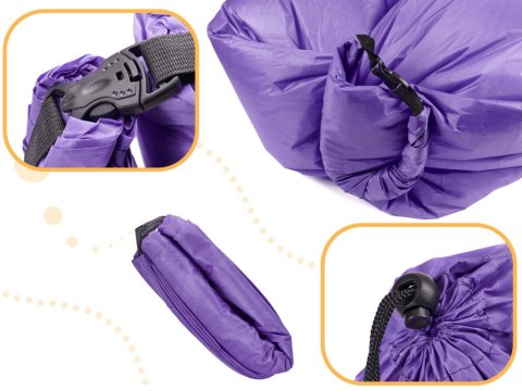 Lazy BAG SOFA łóżko leżak na powietrze fioletowy 230x70cm Lazy BAG SOFA łóżko leżak na powietrze fioletowy 230x70cm
