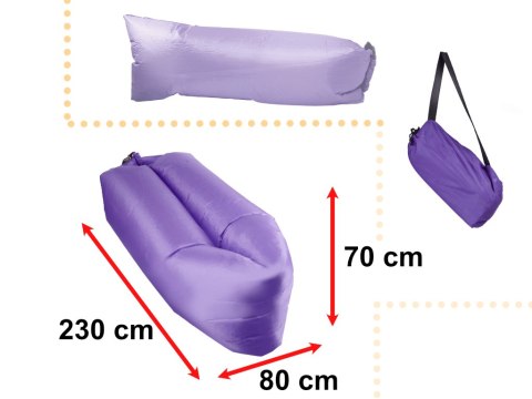 Lazy BAG SOFA łóżko leżak na powietrze fioletowy 230x70cm Lazy BAG SOFA łóżko leżak na powietrze fioletowy 230x70cm