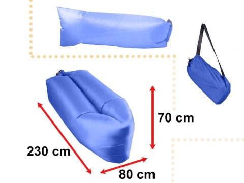 Lazy BAG SOFA łóżko leżak na powietrze granatowy 230x70cm Lazy BAG SOFA łóżko leżak na powietrze granatowy 230x70cm