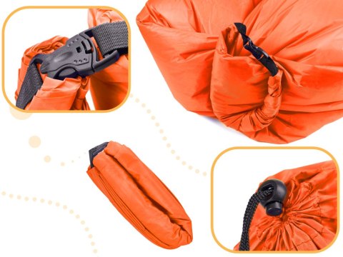 Lazy BAG SOFA łóżko leżak na powietrze pomarańczowy 230x70cm Lazy BAG SOFA łóżko leżak na powietrze pomarańczowy 230x70cm