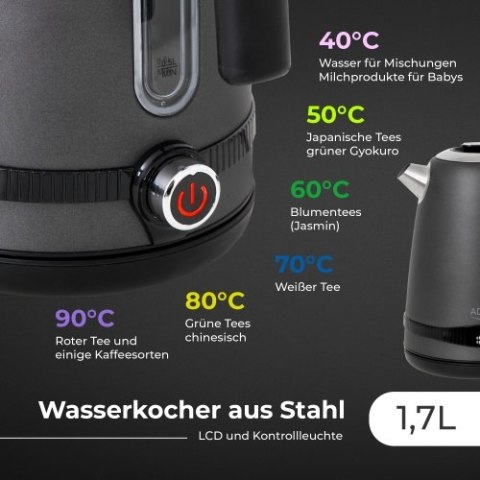 Czajnik metalowy 1,7L z LCD & regulacją temperatury Czajnik metalowy 1,7L z LCD & regulacją temperatury