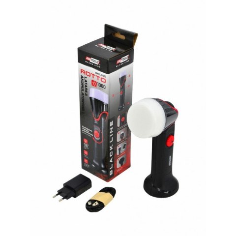 AWTOOLS BLACK LINE LATARKA WARSZTATOWA ROTTO SMD LED 1000LM AWTOOLS BLACK LINE LATARKA WARSZTATOWA ROTTO SMD LED 1000LM