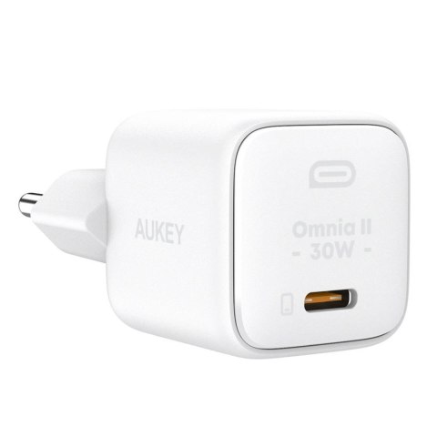 Ładowarka sieciowa Aukey PA-B1L GaN, USB-C, PD 30W biała Ładowarka sieciowa Aukey PA-B1L GaN, USB-C, PD 30W biała