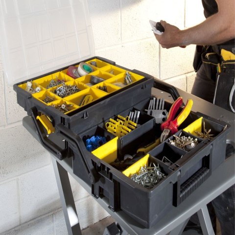 Stanley STST1-75540 pudełko na narzędzia Małe pudełko z częściami Plastik Czarny, Przezroczysty Stanley STST1-75540 pudełko na narzędzia Małe pudełko z częściami Plastik Czarny, Przezroczysty