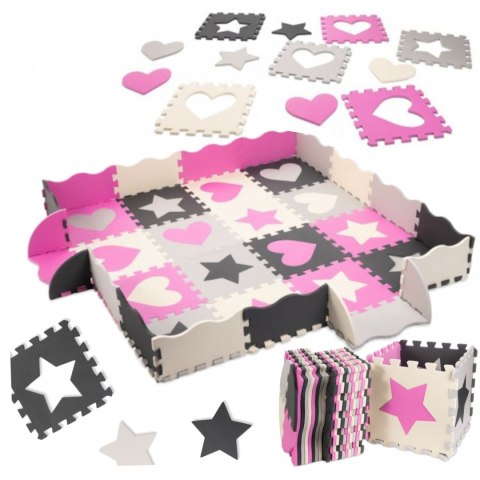Puzzle piankowe mata / kojec 36el szaro-różowa 143cm x 143cm x 1cm Puzzle piankowe mata / kojec 36el szaro-różowa 143cm x 143cm x 1cm