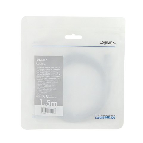 Kabel USB LOGILINK USB typ C 1.5 Kabel USB LOGILINK USB typ C 1.5