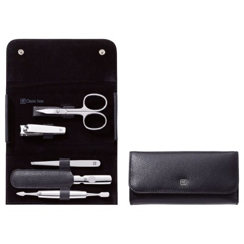 Zestaw do manicure Zwilling Classic Inox - skórzane etui, 5 elementów - Czarny Zestaw do manicure Zwilling Classic Inox - skórzane etui, 5 elementów - Czarny