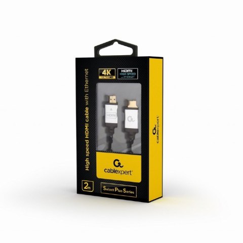 Kabel GEMBIRD Seria select plus CCB-HDMIL-2M (HDMI M - HDMI M; 2m; kolor czarny) Kabel GEMBIRD Seria select plus CCB-HDMIL-2M (HDMI M - HDMI M; 2m; kolor czarny)