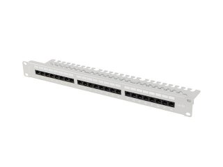 Patch panel 24 port 1U 19" kat.6a UTP z organizerem kablowym