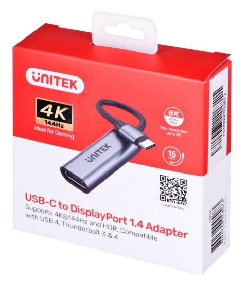 Adapter UNITEK V1415A USB Typ C - DisplayPort Adapter UNITEK V1415A USB Typ C - DisplayPort