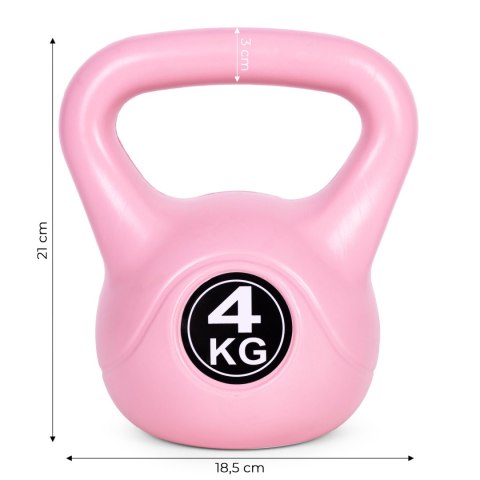 Kettlebell kettle 4 kg do ćwiczeń hantla kula odważnik obciążenie ciężar fitness różowy ModernHome Kettlebell kettle 4 kg do ćwiczeń hantla kula odważnik obciążenie ciężar fitness różowy ModernHome