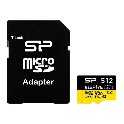 Karta pamięci Silicon Power microSDXC Power Inspire 512GB V30 UHS-I U3 A2 4K DDR200 170/150MB/s + adapter Karta pamięci Silicon Power microSDXC Power Inspire 512GB V30 UHS-I U3 A2 4K DDR200 170/150MB/s + adapter