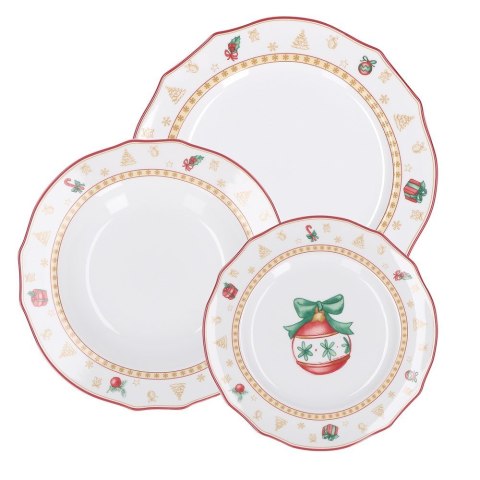 LA PORCELLANA BIANCA CHRISTMAS EDITION Zestaw 3 talerzy dla 2 osób LA PORCELLANA BIANCA CHRISTMAS EDITION Zestaw 3 talerzy dla 2 osób