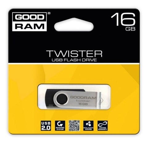 Pendrive GOODRAM Twister 16 GB Czarny (16 GB /USB 2.0 /Czarny ) Pendrive GOODRAM Twister 16 GB Czarny (16 GB /USB 2.0 /Czarny )