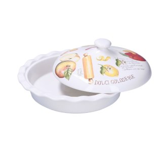 Patera do szarlotki z pokrywką Goloserie - Biały, 27 cm