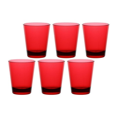 ROSE&TULIPANI FIABA Zestaw 6 akrylowych szklanek 440 ml, czerwony ROSE&TULIPANI FIABA Zestaw 6 akrylowych szklanek 440 ml, czerwony