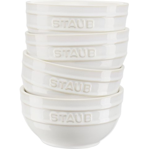 Zestaw 4 misek okrągłych Staub - 12 cm, Kość słoniowa Zestaw 4 misek okrągłych Staub - 12 cm, Kość słoniowa