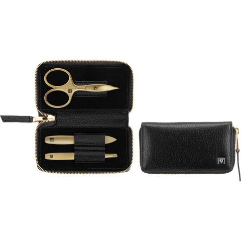 Zestaw do manicure ZWILLING Twinox Gold Edition 97747-004-0 - czarne skórzane etui 3 elementy - czarny Zestaw do manicure ZWILLING Twinox Gold Edition 97747-004-0 - czarne skórzane etui 3 elementy - czarny