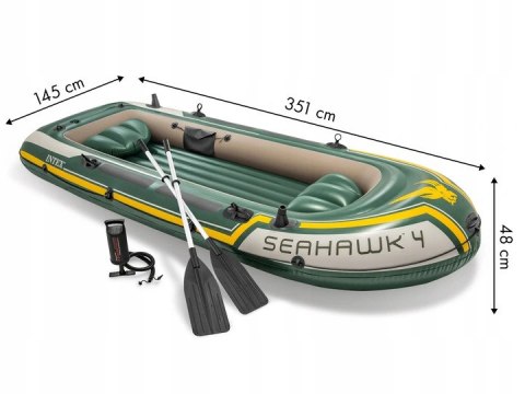 PONTON SEAHAWK 4 INTEX 68351 + POMPKA + WIOSŁA